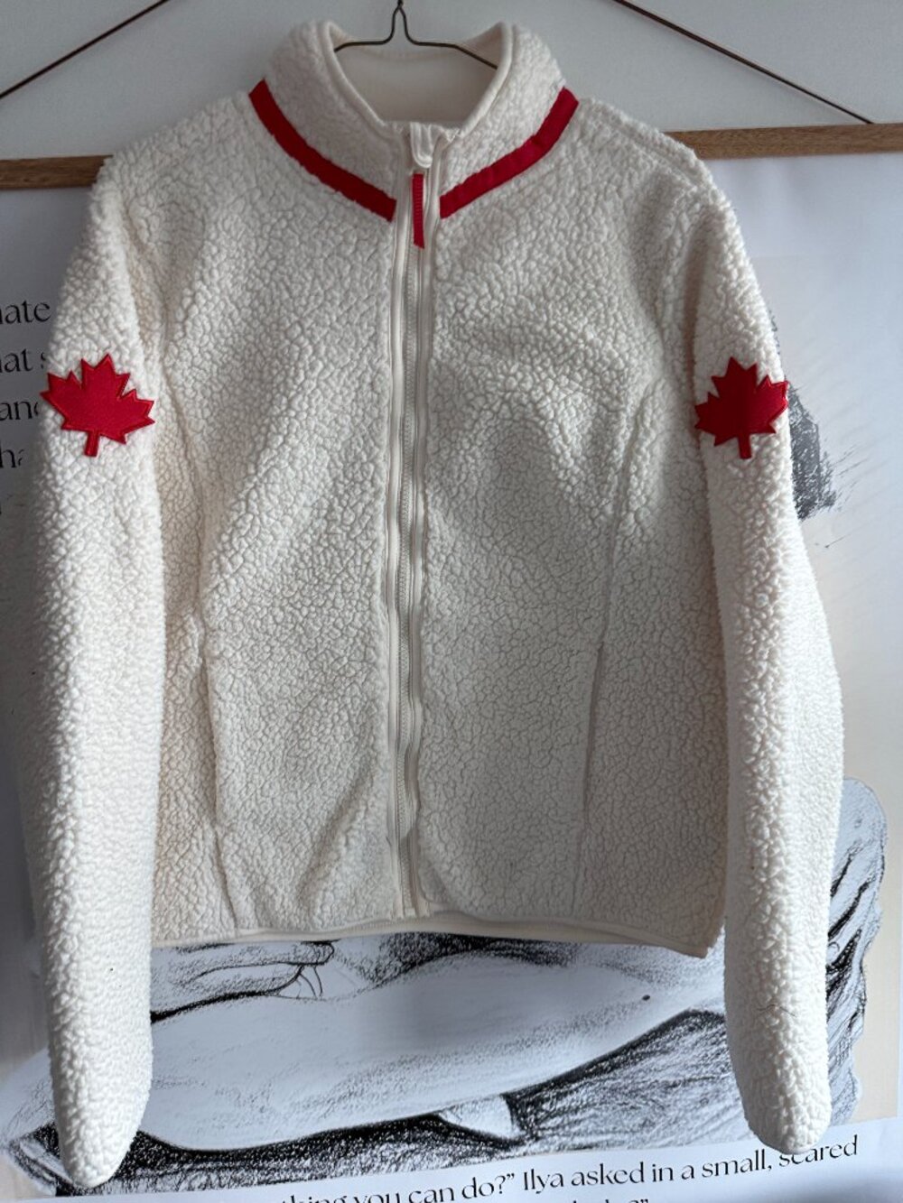 Canada Fleece - Sherpa Fleece - Maple Leaf - Size Large